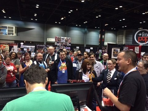 Raffle time at the D3 Go! 'Marvel Puzzle Quest' booth (C2E2, Chicago, Il., April, 2015)